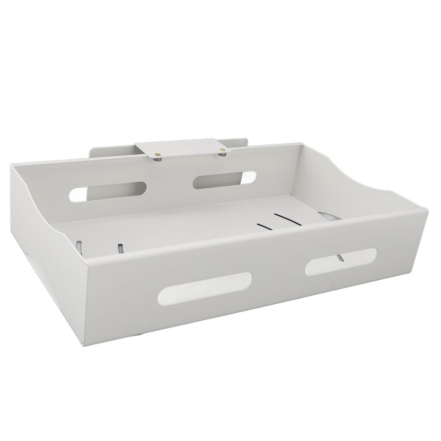 Pull Out Cabinet Organizer Carbon Steel Slide Out Cabinet Drawer Sliding Pantry Storage Shelf Sink Shelf for Kitchen Bathroom White L