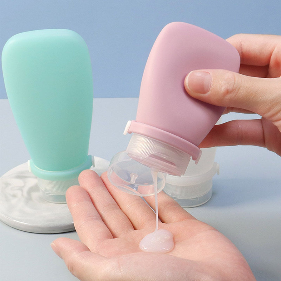 3 Pcs Soft Travel Bottles Leakage Proof Refillable Portable Squeezable Toiletry Cosmetic Container for Shampoo Lotion