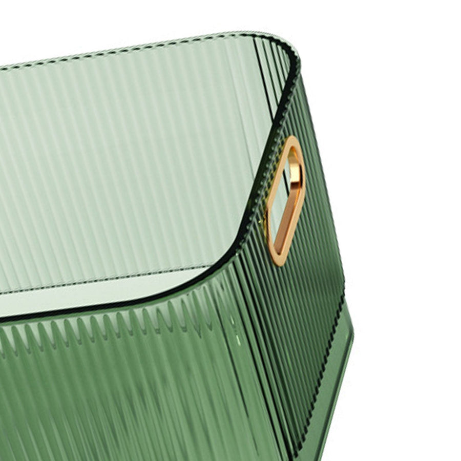 Desktop Storage Basket Transparent Green Acrylic Storage Bin for Skincare Products Cosmetics S (19.3x13.3x8.2cm/7.60x5.24x3.23in)