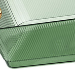 Desktop Storage Basket Transparent Green Acrylic Storage Bin for Skincare Products Cosmetics S (19.3x13.3x8.2cm/7.60x5.24x3.23in)