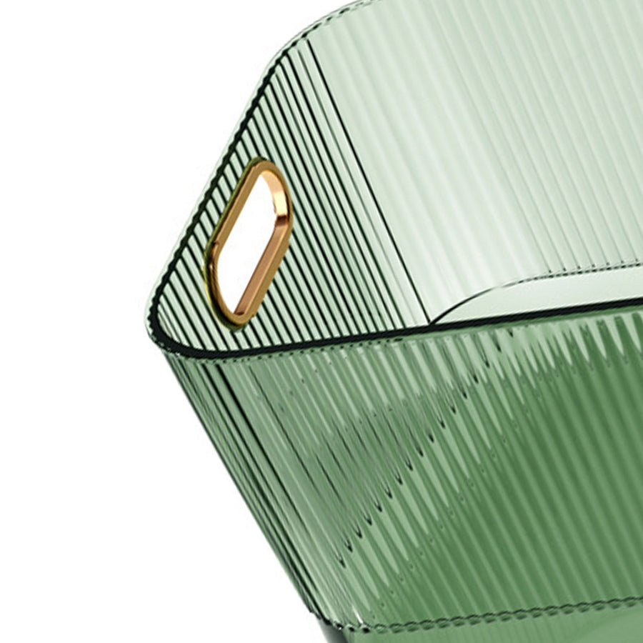 Desktop Storage Basket Transparent Green Acrylic Storage Bin for Skincare Products Cosmetics S (19.3x13.3x8.2cm/7.60x5.24x3.23in)