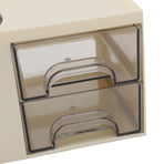 Desktop Organizer Drawer Type Rotatable Multifunctional Stationery Holder Cosmetics Storage Box Cream Yellow
