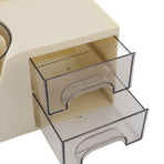Desktop Organizer Drawer Type Rotatable Multifunctional Stationery Holder Cosmetics Storage Box Cream Yellow