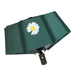 Umbrella Dark Green Stylish Fully Automatic Folding Windproof UV Proof Sun Rain Umbrella for Outdoor