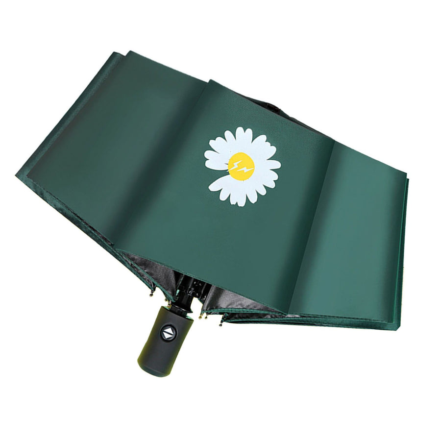 Umbrella Dark Green Stylish Fully Automatic Folding Windproof UV Proof Sun Rain Umbrella for Outdoor