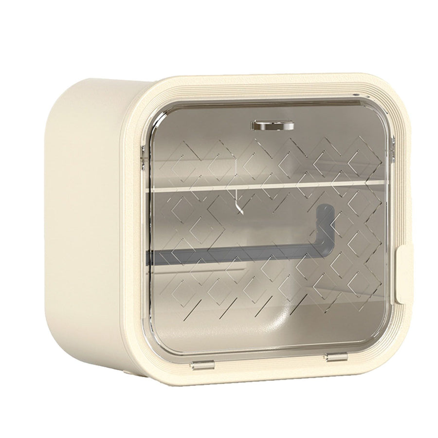 Wall Mounted Tissue Box Multipurpose Modern Simple Style Large Capacity Double Layers Sliding Door Toilet Paper Roll Holder for Bathroom