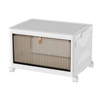Foldable Storage Box Thickened Large Capacity Sealed Dustproof PP Organizer with Wheels for Home Living Room