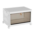 Foldable Storage Box Thickened Large Capacity Sealed Dustproof PP Organizer with Wheels for Home Living Room