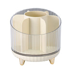 Makeup Brush Storage Organizer Rotating Cosmetic Brush Holder Clear Desk Makeup Storage Box for Bedroom Bathroom Counter