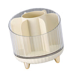 Makeup Brush Storage Organizer Rotating Cosmetic Brush Holder Clear Desk Makeup Storage Box for Bedroom Bathroom Counter