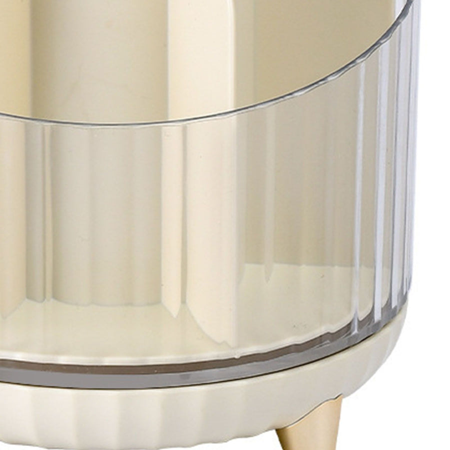 Makeup Brush Storage Organizer Rotating Cosmetic Brush Holder Clear Desk Makeup Storage Box for Bedroom Bathroom Counter