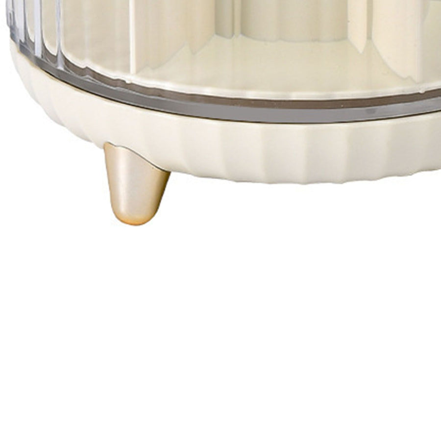 Makeup Brush Storage Organizer Rotating Cosmetic Brush Holder Clear Desk Makeup Storage Box for Bedroom Bathroom Counter