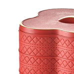 PU Leather Three Layer Tray Dust Prevention Nut Candy Container Snack Organizer with Lid for Snacks Nuts Sweets