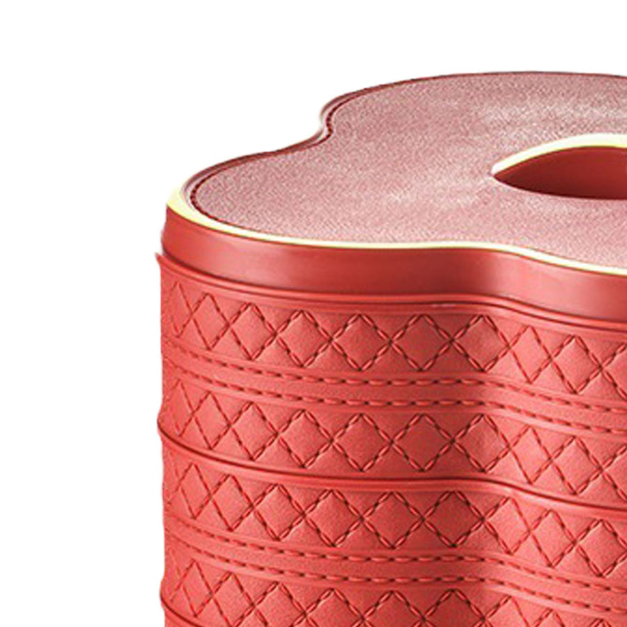 PU Leather Three Layer Tray Dust Prevention Nut Candy Container Snack Organizer with Lid for Snacks Nuts Sweets