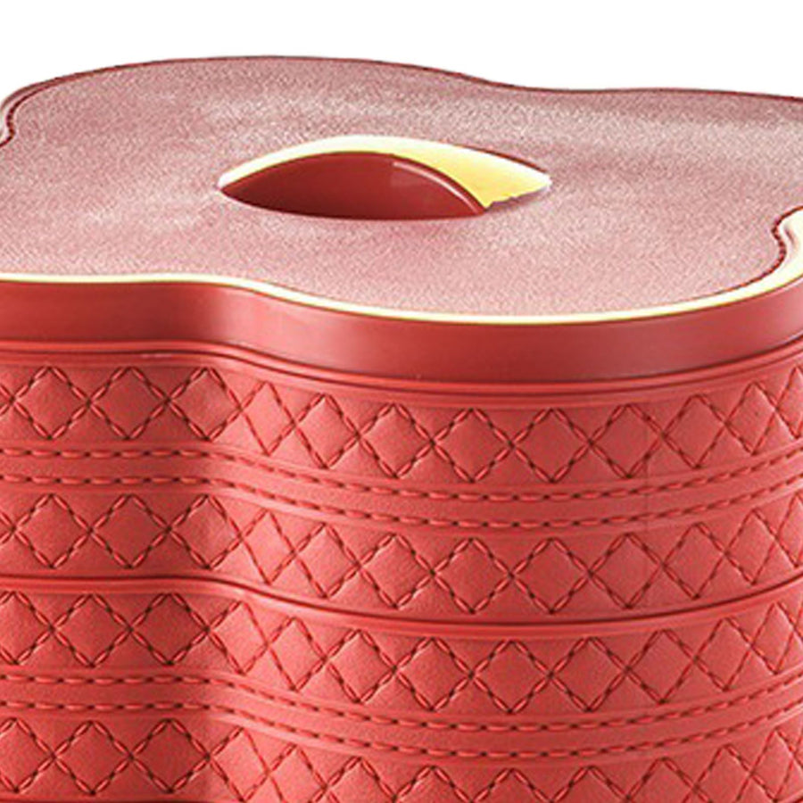 PU Leather Three Layer Tray Dust Prevention Nut Candy Container Snack Organizer with Lid for Snacks Nuts Sweets