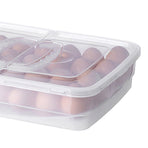 Portable Egg Storage Box 34 Grids Plastic Egg Storage Carrier with Handle for Kitchen Refrigerator Outdoor