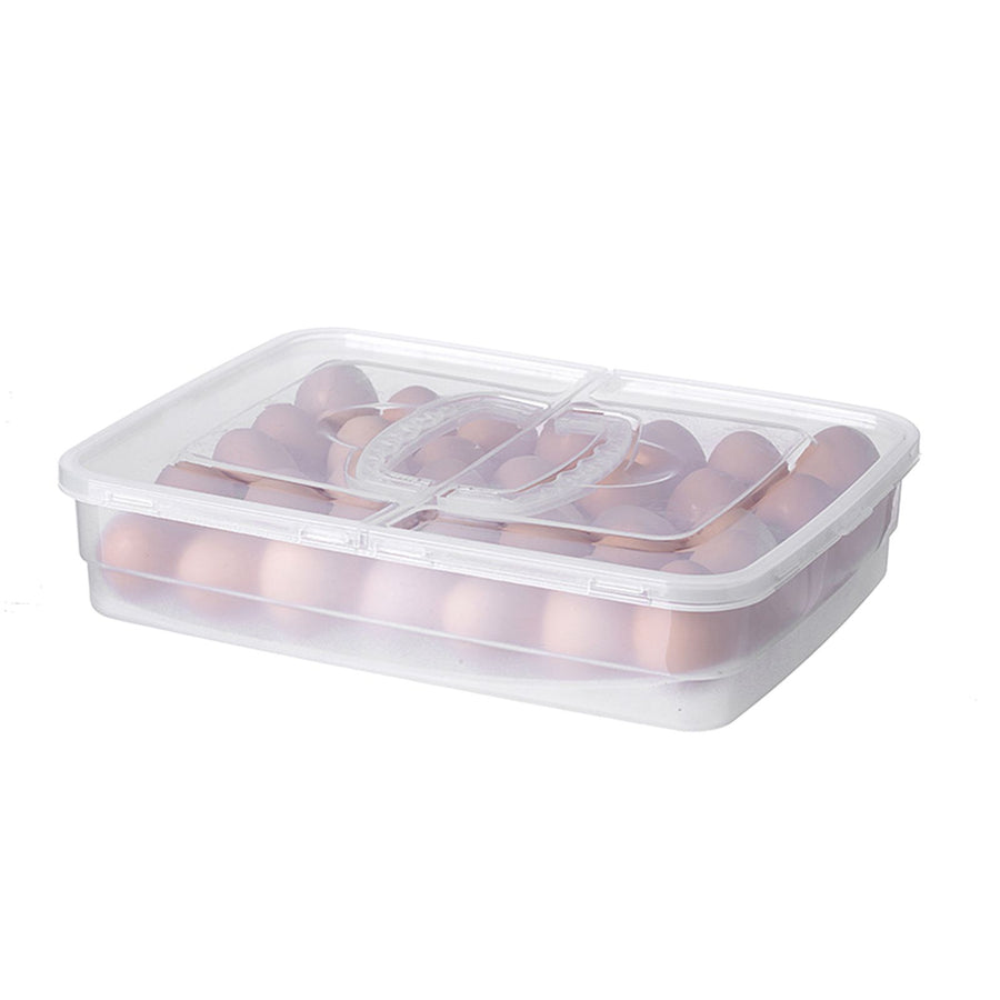 Portable Egg Storage Box 34 Grids Plastic Egg Storage Carrier with Handle for Kitchen Refrigerator Outdoor