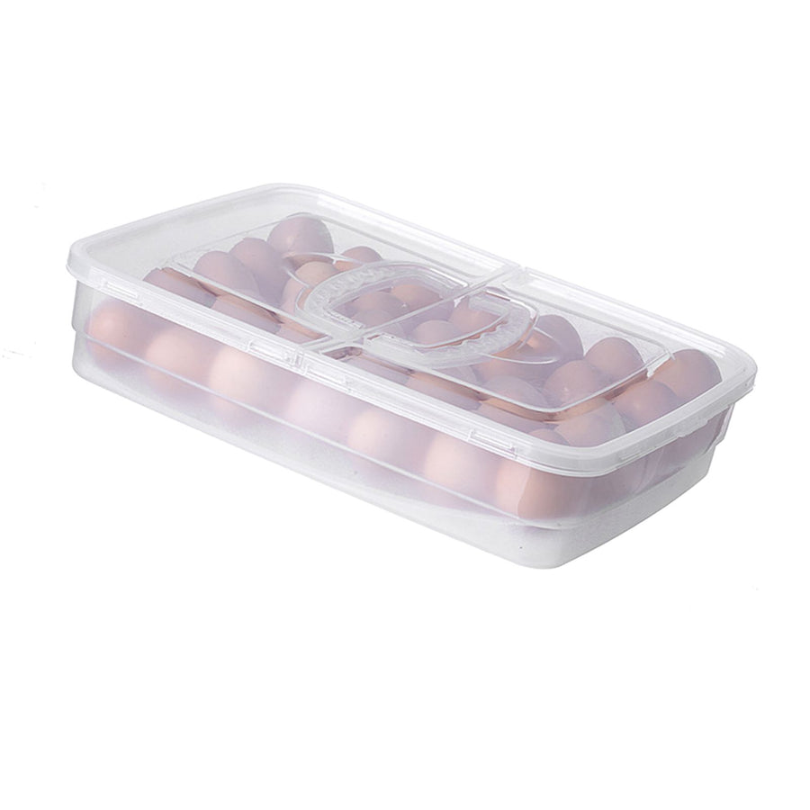 Portable Egg Storage Box 34 Grids Plastic Egg Storage Carrier with Handle for Kitchen Refrigerator Outdoor