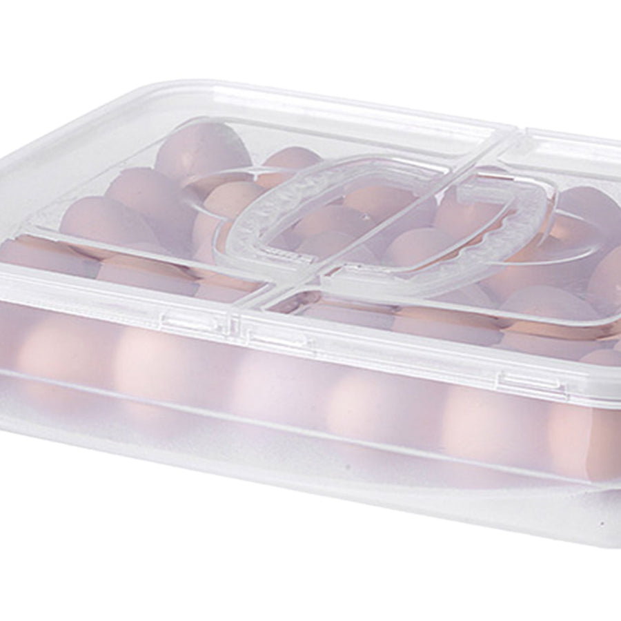 Portable Egg Storage Box 34 Grids Plastic Egg Storage Carrier with Handle for Kitchen Refrigerator Outdoor