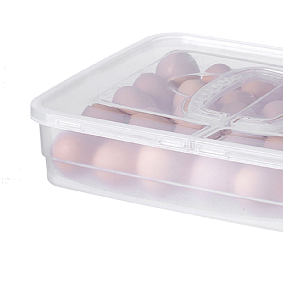 Portable Egg Storage Box 34 Grids Plastic Egg Storage Carrier with Handle for Kitchen Refrigerator Outdoor