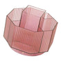 Pen Holder 360° Rotating Large Capacity Multifunctional Plastic Pen Organizer for Desktop Pink