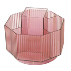 Pen Holder 360° Rotating Large Capacity Multifunctional Plastic Pen Organizer for Desktop Pink