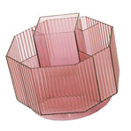 Pen Holder 360° Rotating Large Capacity Multifunctional Plastic Pen Organizer for Desktop Pink