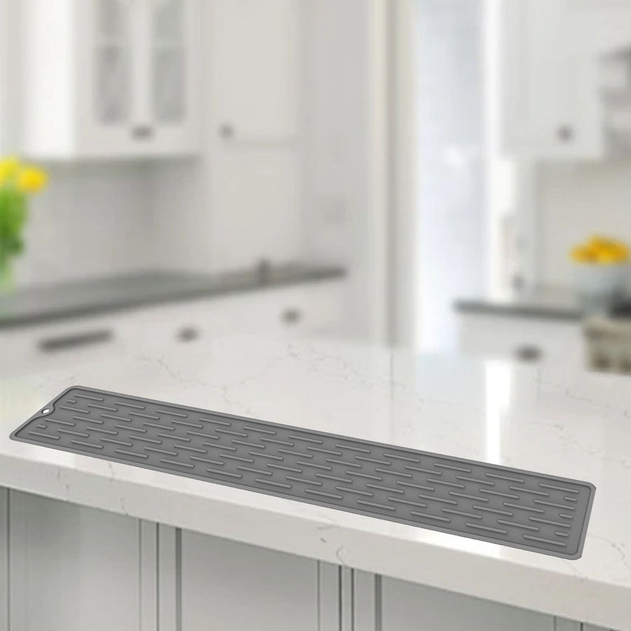 Silicone Drain Mat Long Strip Dish Drying Pad Counter Cutting Board Drying Mat for Kitchen Bathroom