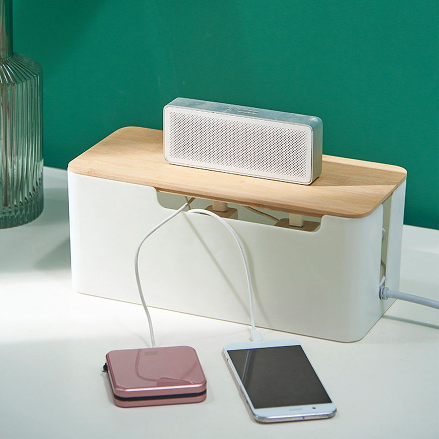 Router Organizer Box Power Strip Arrangement Shielding WiFi Router Cord Holder Storage Box for Household Single Layer