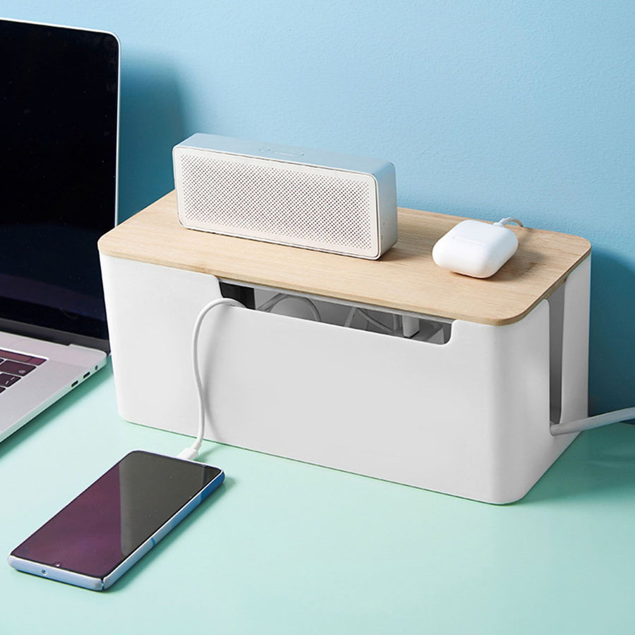Router Organizer Box Power Strip Arrangement Shielding WiFi Router Cord Holder Storage Box for Household Single Layer