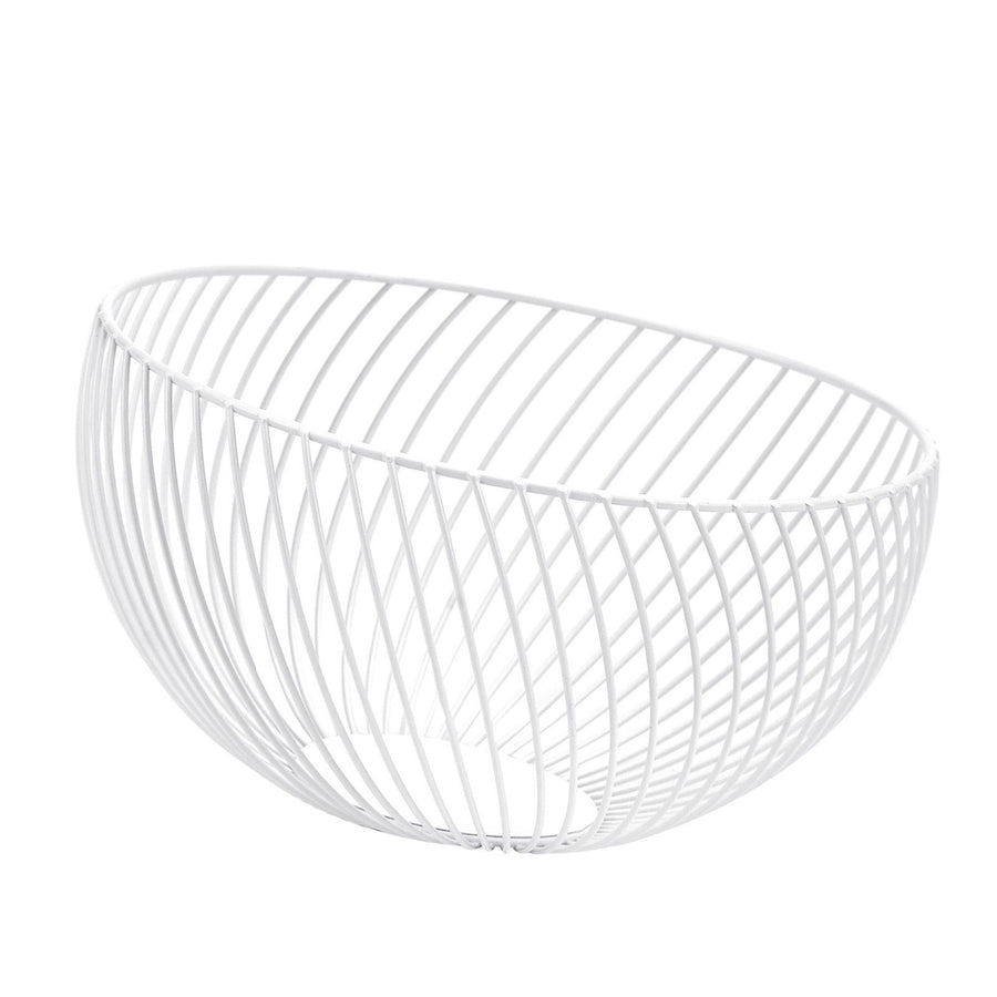 Fruit Basket Rustproof Iron Desktop Storage Basket Round Large Capacity Metal Wire Sundry Organizer Basket for Desserts Snacks