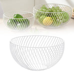 Fruit Basket Rustproof Iron Desktop Storage Basket Round Large Capacity Metal Wire Sundry Organizer Basket for Desserts Snacks