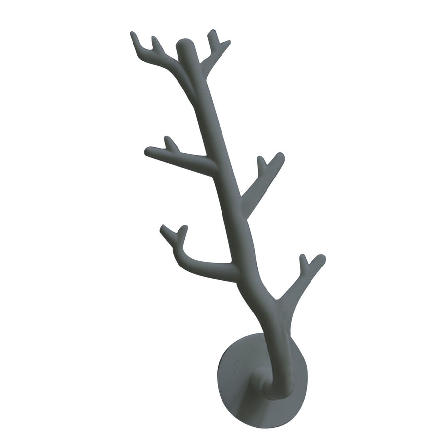 Tree Branch Wall Storage Hook Thickened PP High Load Bearing Wall Mounted Simulation Tree Branch Hanger for Jewelry Bags Gray