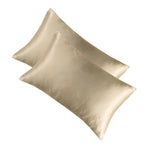 2pcs Pillow Case Fashionable Elegant Imitated Silk Fabric Skin Friendly Soft Comfortable Invisible Zippers Pillow Covers