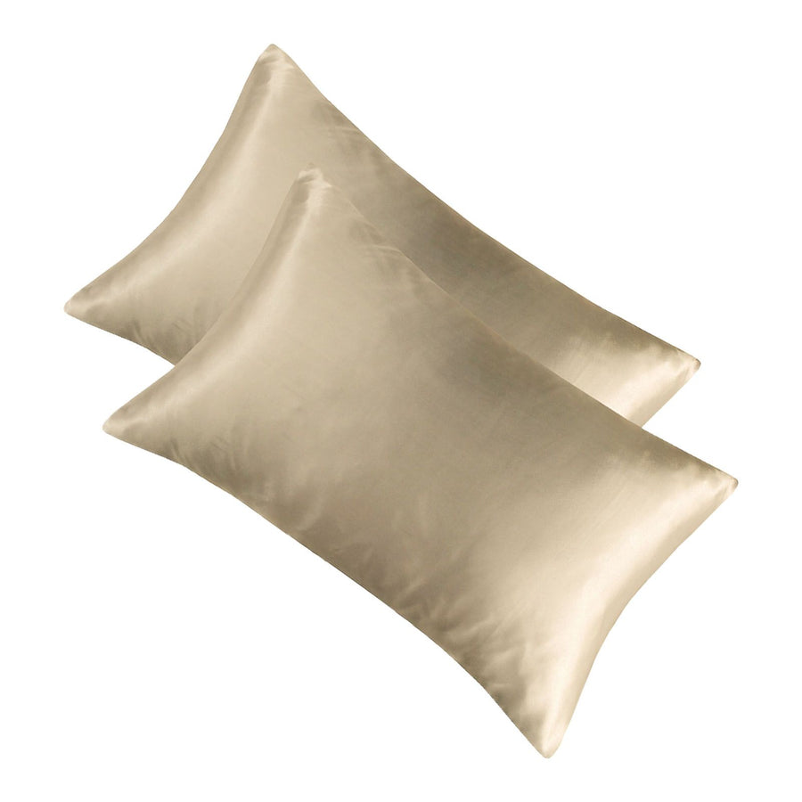 2pcs Pillow Case Fashionable Elegant Imitated Silk Fabric Skin Friendly Soft Comfortable Invisible Zippers Pillow Covers