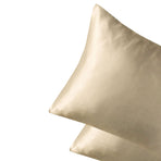 2pcs Pillow Case Fashionable Elegant Imitated Silk Fabric Skin Friendly Soft Comfortable Invisible Zippers Pillow Covers