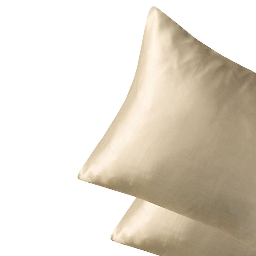 2pcs Pillow Case Fashionable Elegant Imitated Silk Fabric Skin Friendly Soft Comfortable Invisible Zippers Pillow Covers