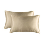 2pcs Pillow Case Fashionable Elegant Imitated Silk Fabric Skin Friendly Soft Comfortable Invisible Zippers Pillow Covers