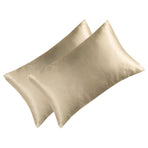 2pcs Pillow Case Fashionable Elegant Imitated Silk Fabric Skin Friendly Soft Comfortable Invisible Zippers Pillow Covers