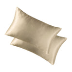 2pcs Pillow Case Fashionable Elegant Imitated Silk Fabric Skin Friendly Soft Comfortable Invisible Zippers Pillow Covers