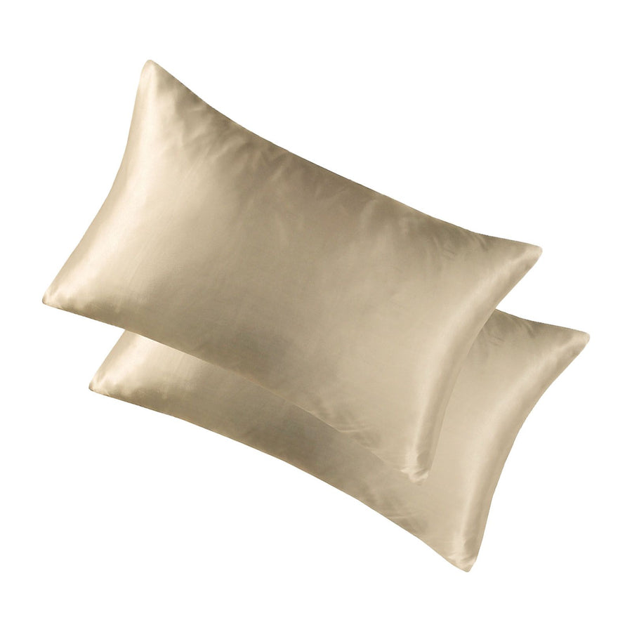 2pcs Pillow Case Fashionable Elegant Imitated Silk Fabric Skin Friendly Soft Comfortable Invisible Zippers Pillow Covers