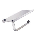 Toilet Paper Holder No Drilling Wall Mount Bathroom Paper Holder with Phone Shelf for Home Hotel 304 Stainless Steel Mirror Surface