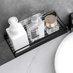 Bathroom Strorage Shelves Space Saving Punch Free Wall Mounted Multifunctional Iron Shower Shelf for Household