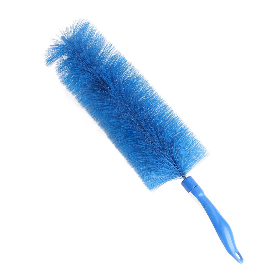 Fan Dusting Brush Household Long Handle Dusting Brush Bendable Multipurpose Fan Cleaning Brush Blue