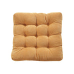 Corduroy Solid Chair Pad Square Floor Tatami Mat Cushion for Dining Chairs Kitchen Indoor Yellow 40x40cm