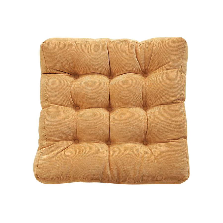 Corduroy Solid Chair Pad Square Floor Tatami Mat Cushion for Dining Chairs Kitchen Indoor Yellow 40x40cm