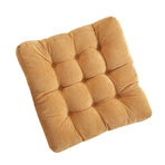 Corduroy Solid Chair Pad Square Floor Tatami Mat Cushion for Dining Chairs Kitchen Indoor Yellow 40x40cm