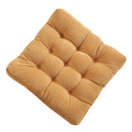 Corduroy Solid Chair Pad Square Floor Tatami Mat Cushion for Dining Chairs Kitchen Indoor Yellow 40x40cm