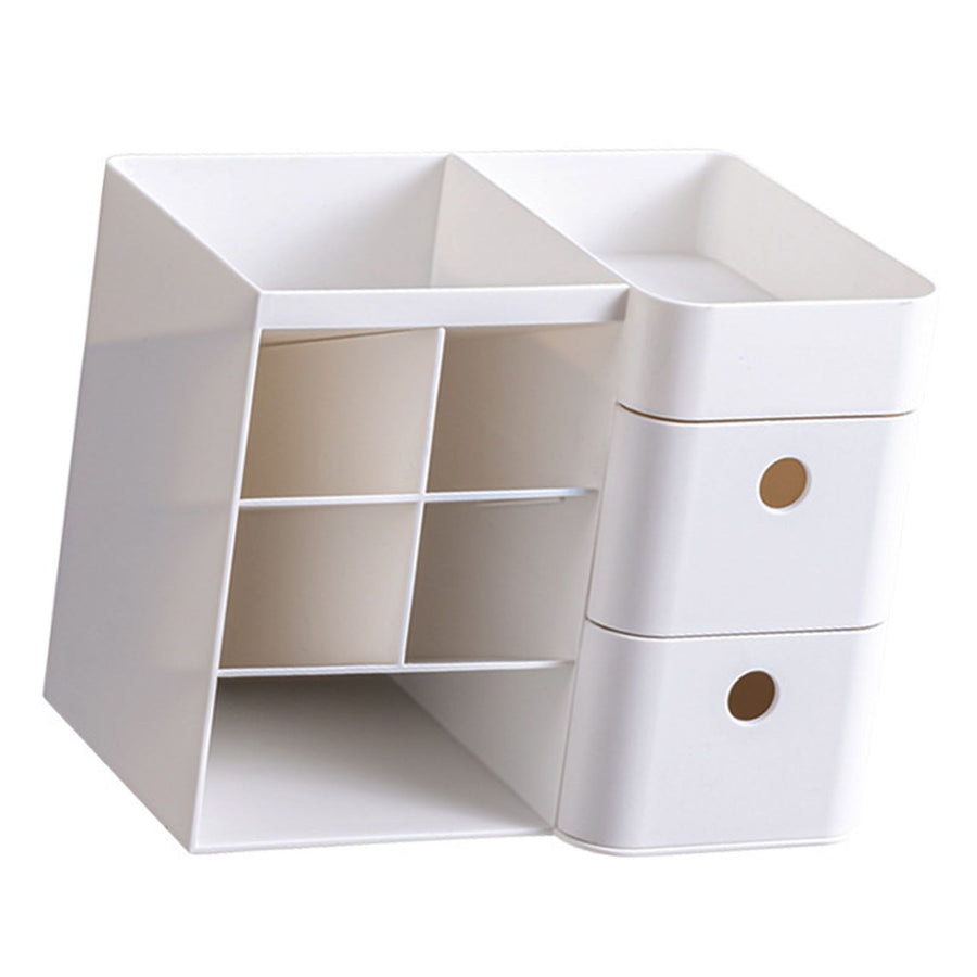 Desk Organizer Multipurpose Stylish Simple Style Drawer Design Desktop Storage Box with Slant Insert Pencil Holder for Students Children