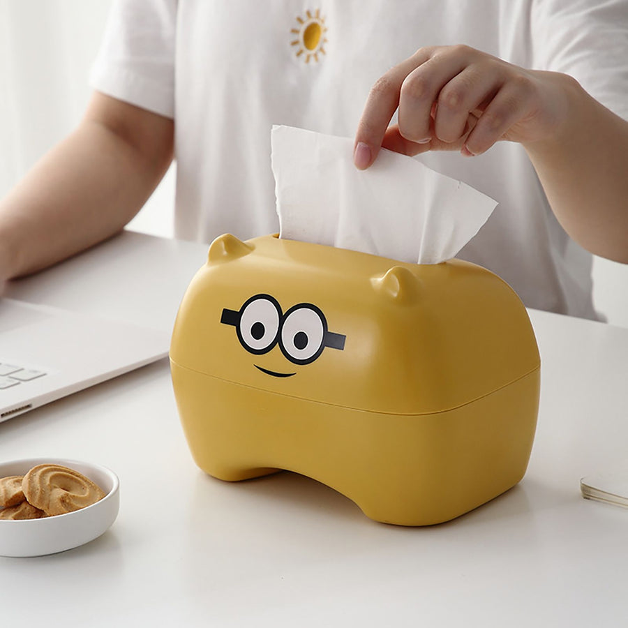 Cartoon Paper Towel Box Multifunction Toilet Tissue Box Plastic Thickened Innovative Tissue Storage Box for Bathroom